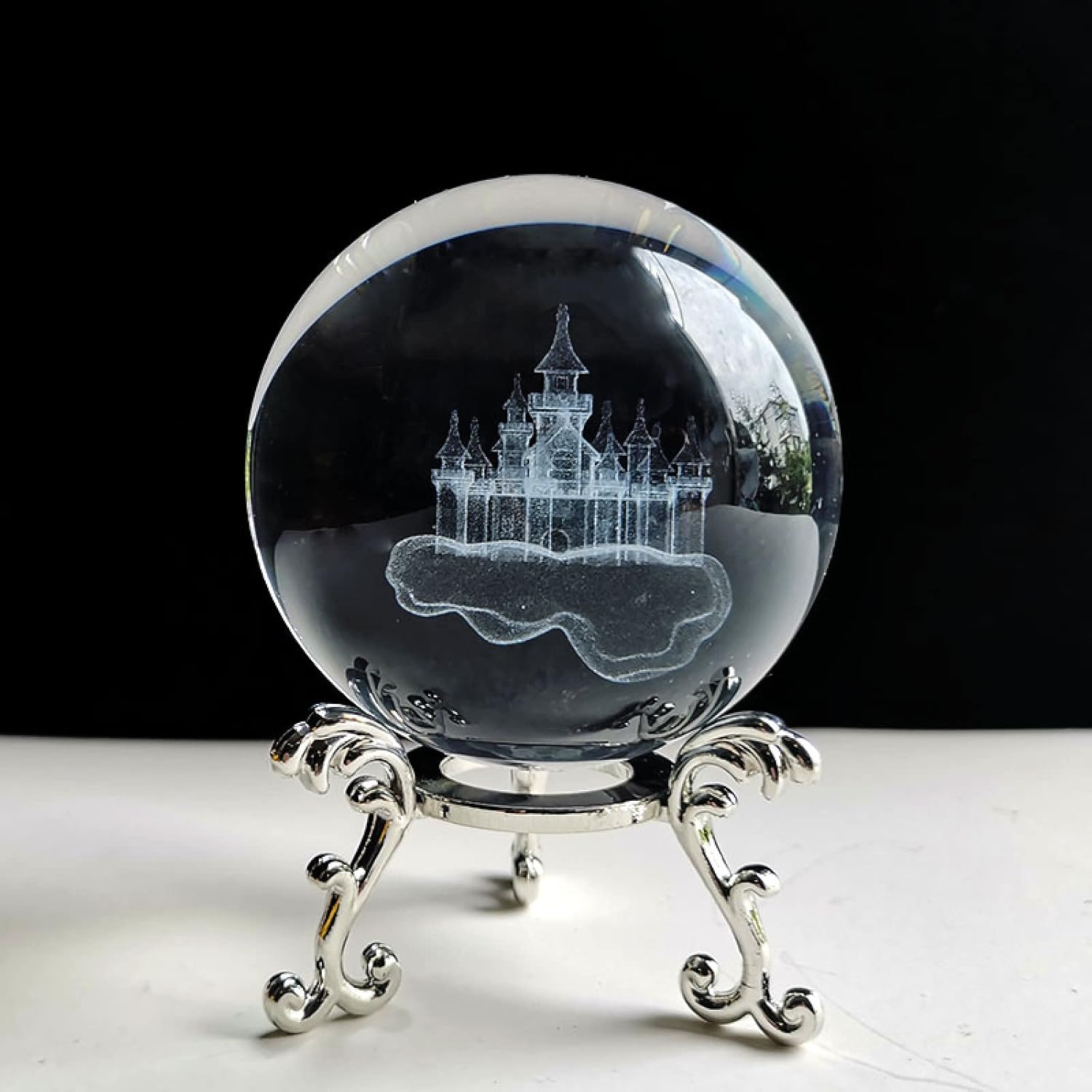 Clear Glass Sphere with Engraved Image