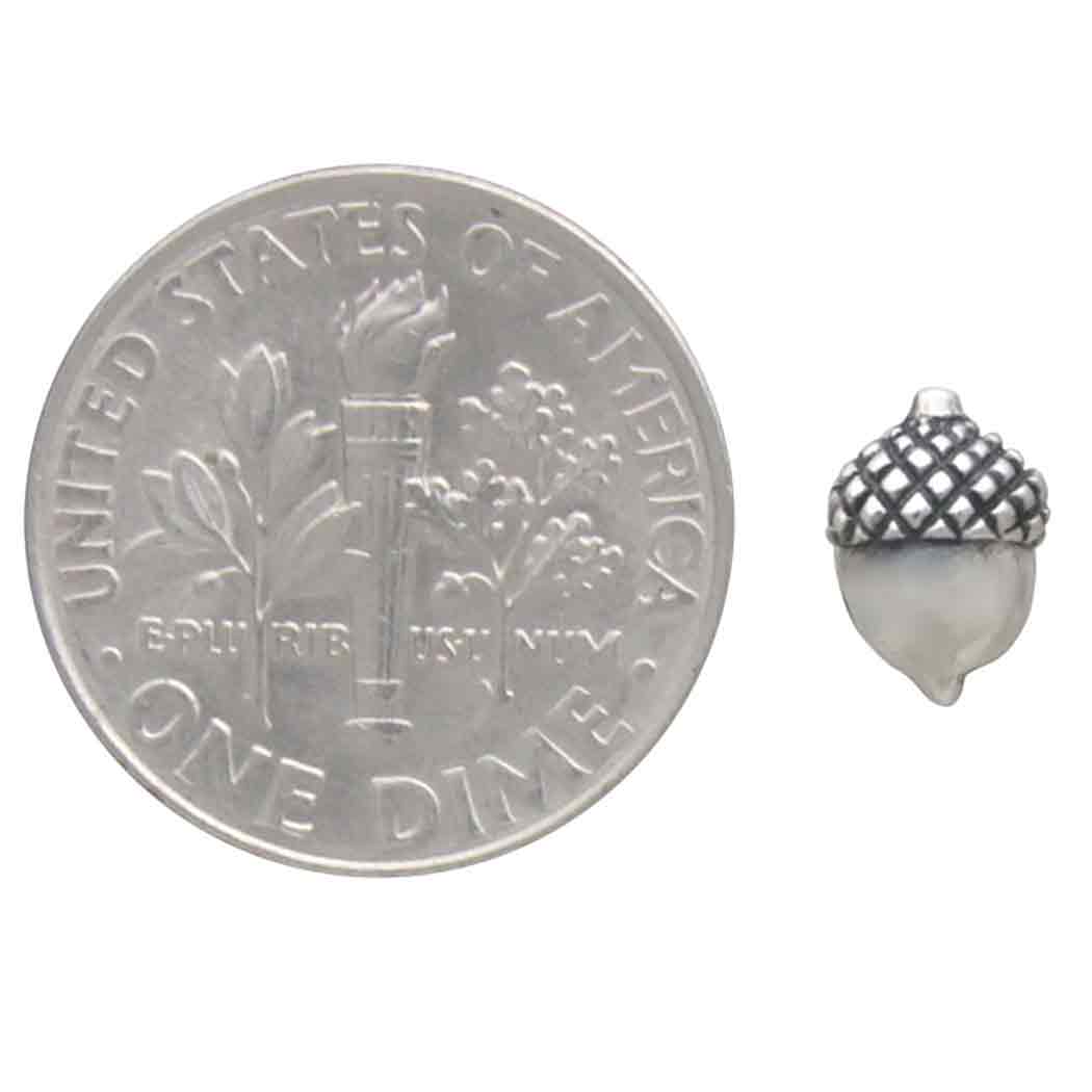 Sterling Silver Acorn Post Earrings 8x5mm
