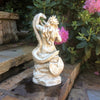 Poseidon Ruler of Sea Sitting on Rock Nautical Beach - Antique White Large Mermaid Statue
