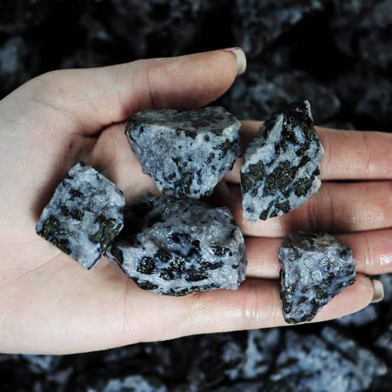 Merlinite Natural Gemstone (Indigo Gabbro) – Magic, Transformation & Spiritual Insight
