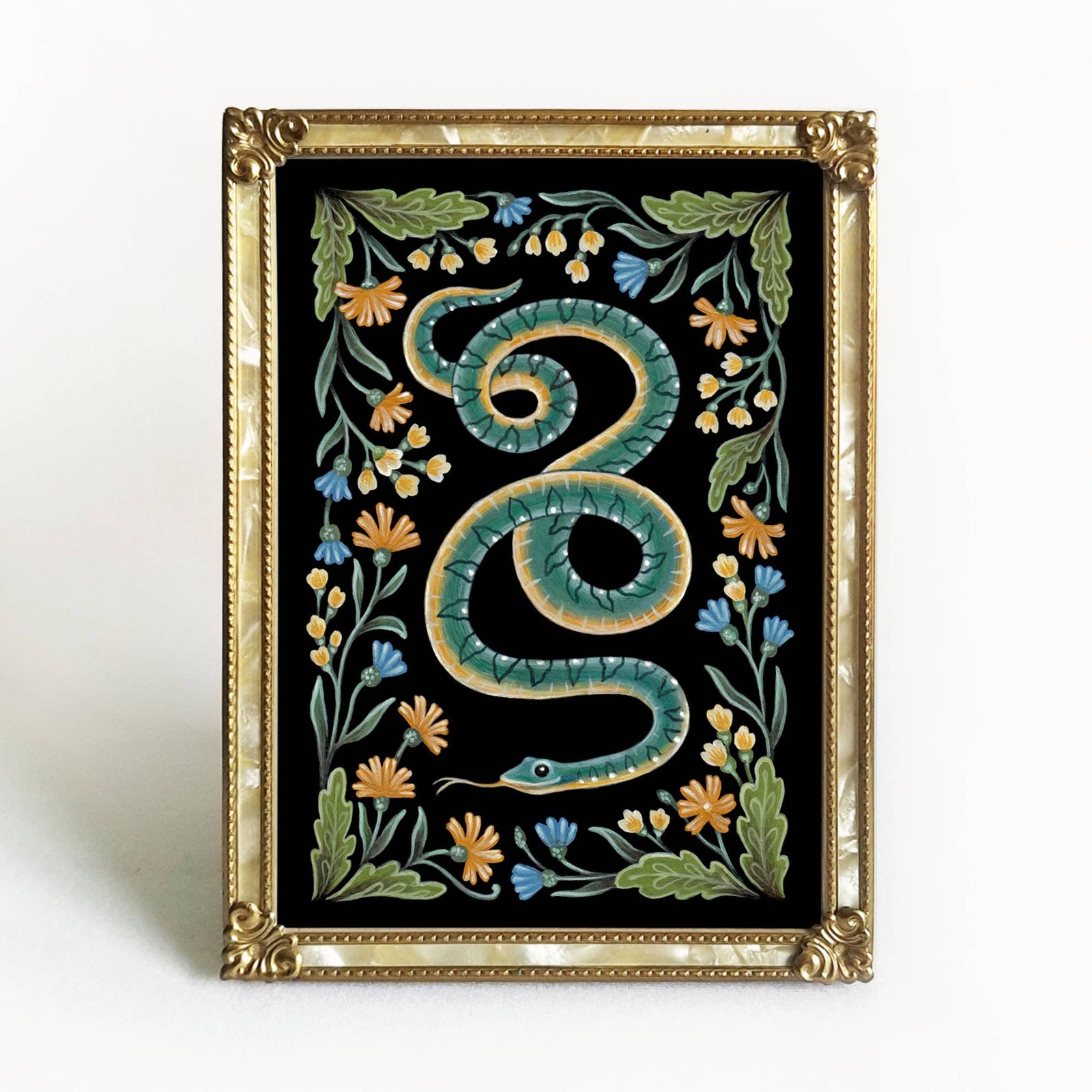 Snake Art Print Folk Decor Print