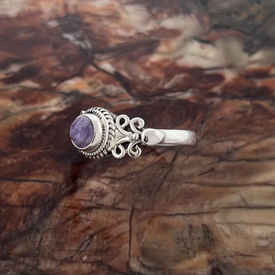 Lepidolite Sterling Silver Eden Ring
