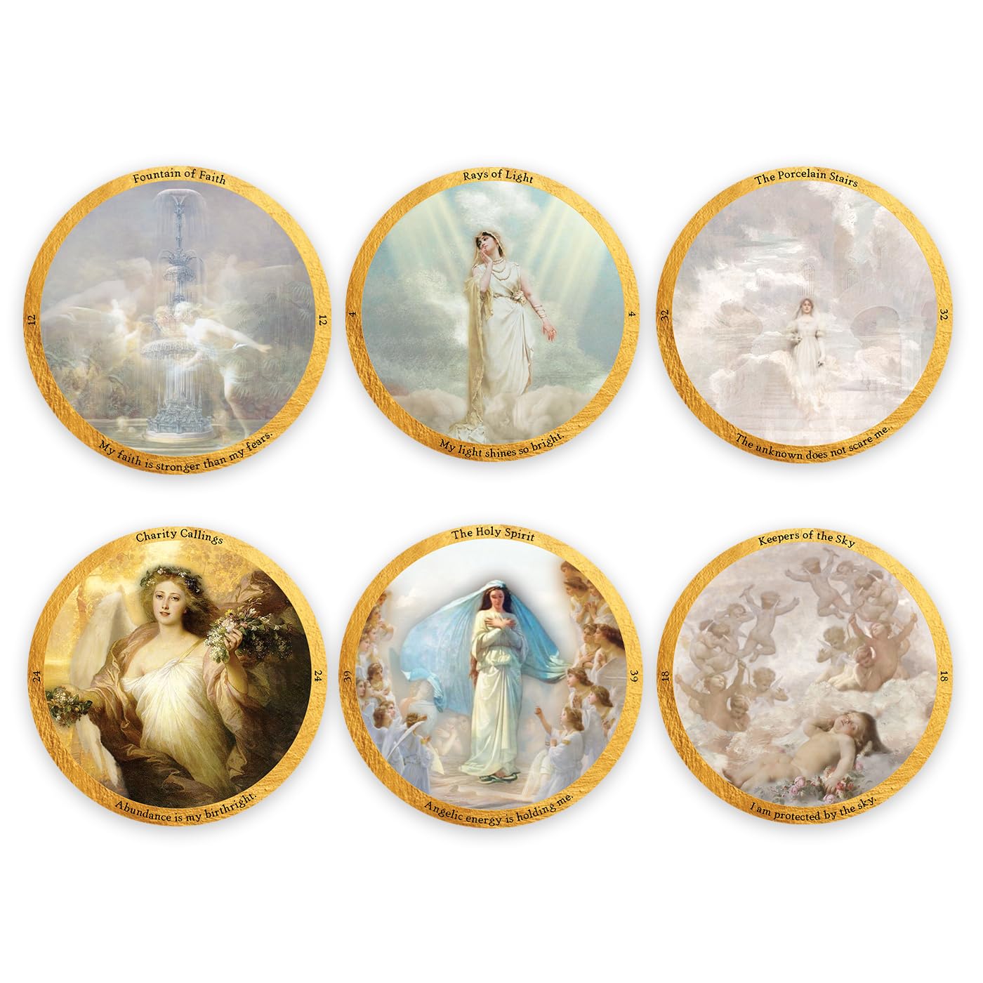 Angelic Realms Oracle: 40 Round Cards & 94-Page Guidebook