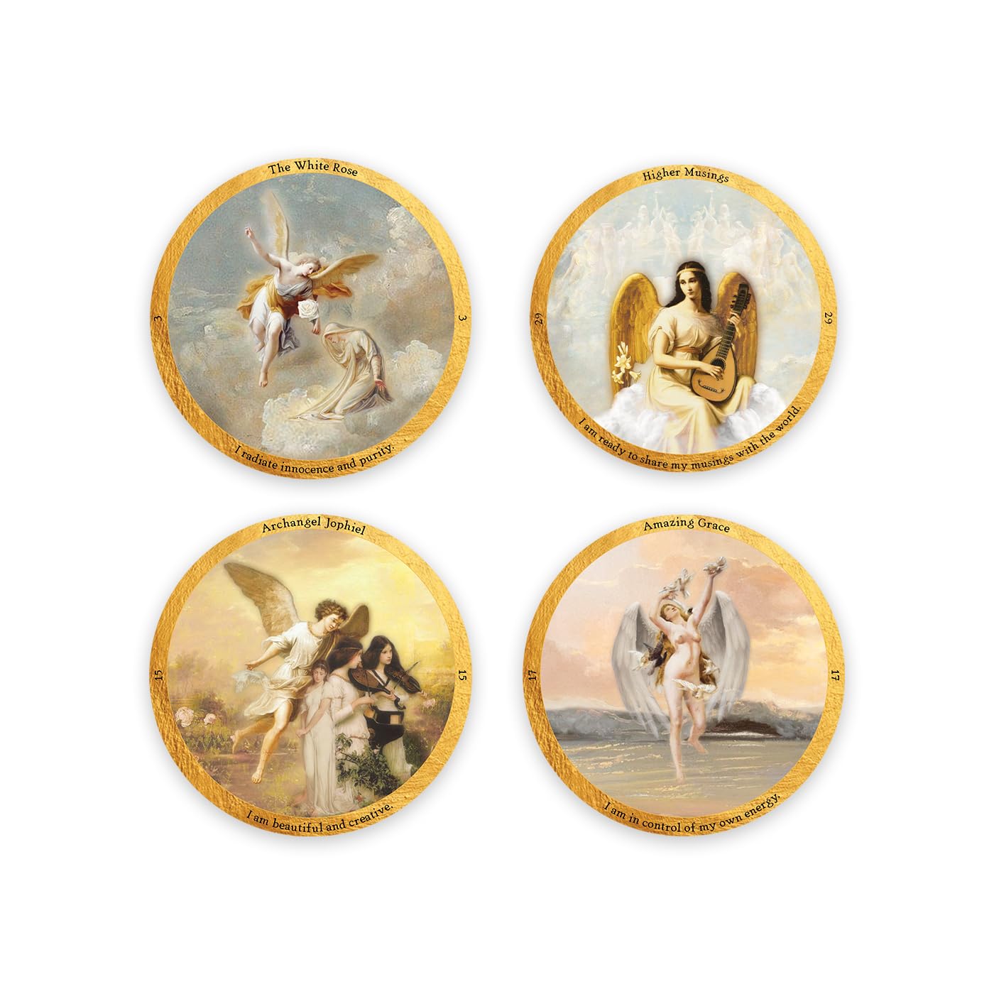 Angelic Realms Oracle: 40 Round Cards & 94-Page Guidebook