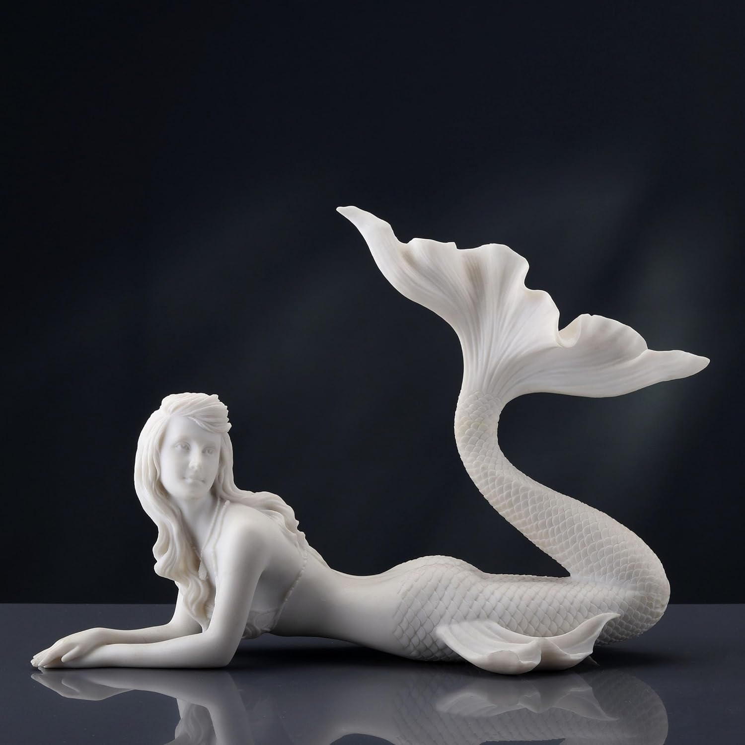 Mermaid Lying Down 11 Inch
(Marble White Color)