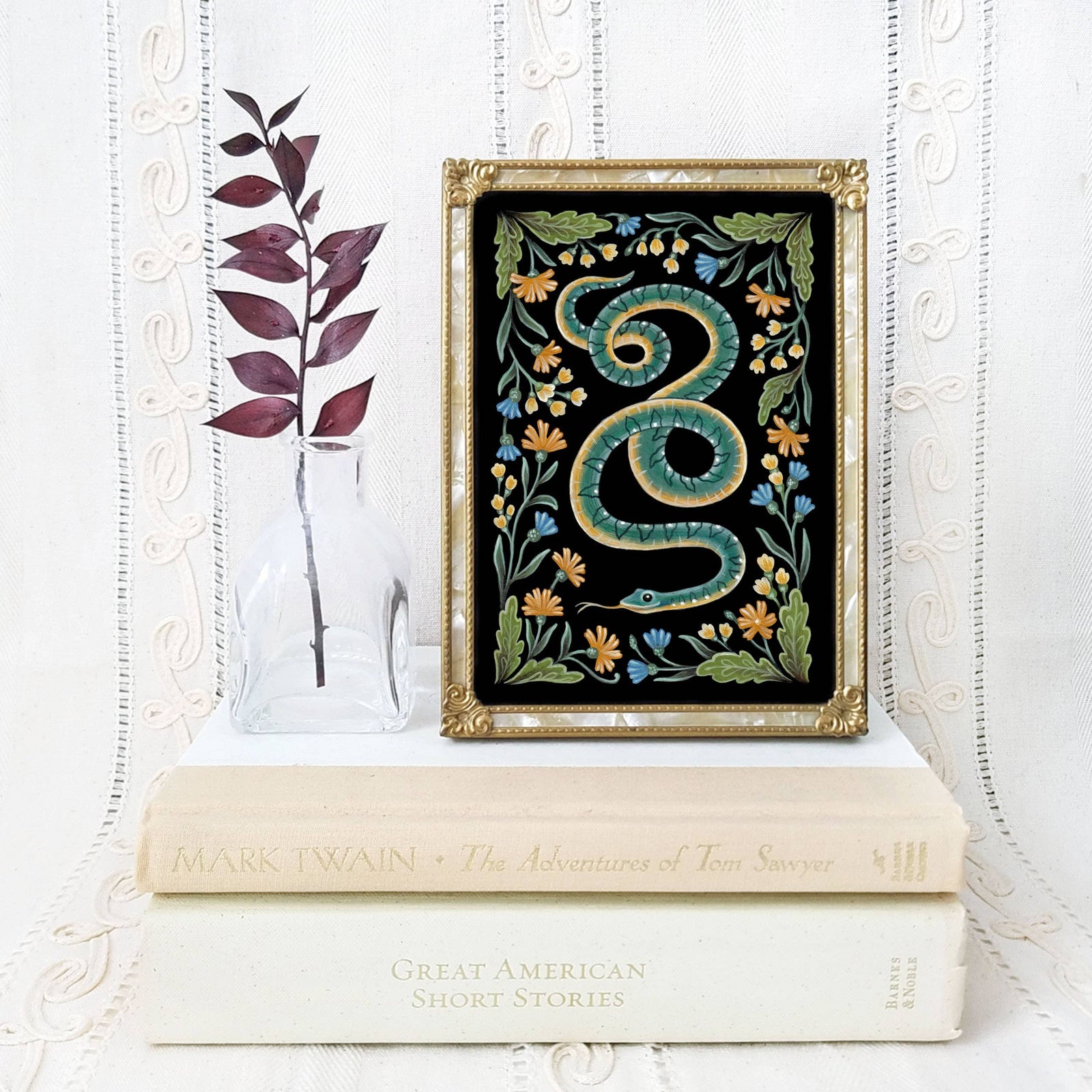 Snake Art Print Folk Decor Print