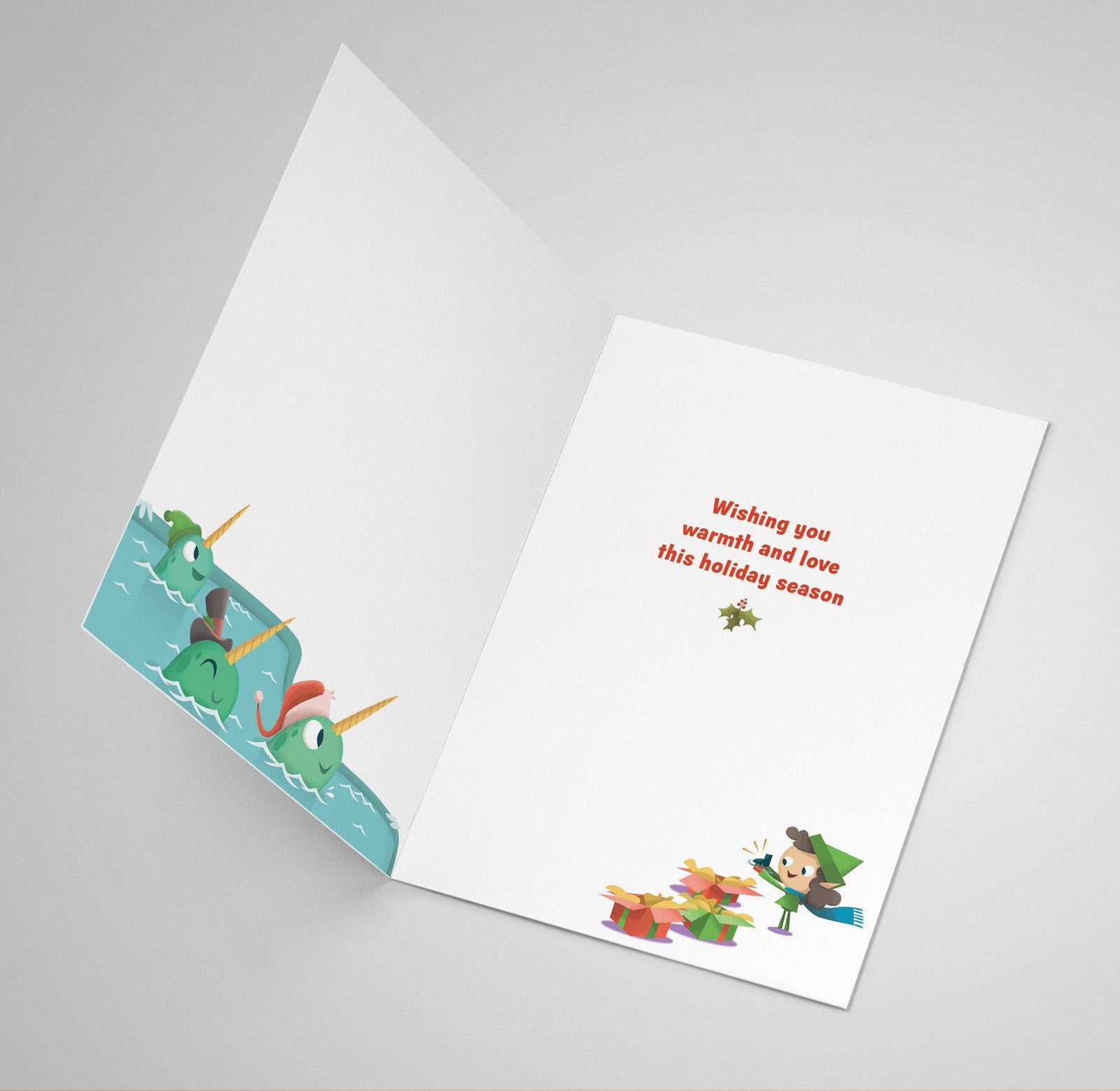 Yeti and Elves Holiday Card