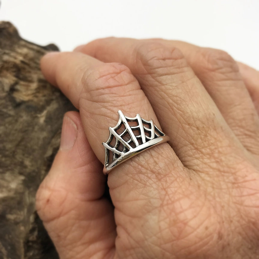 Sterling Silver Spider Web Ring