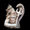 Poseidon Ruler of Sea Sitting on Rock Nautical Beach - Antique White Large Mermaid Statue