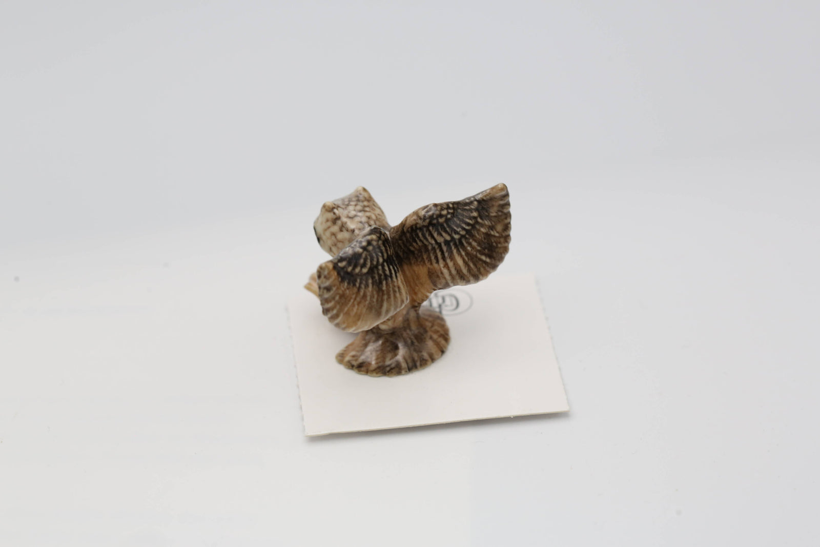 Bubo Great Horned Owl Porcelain Miniature