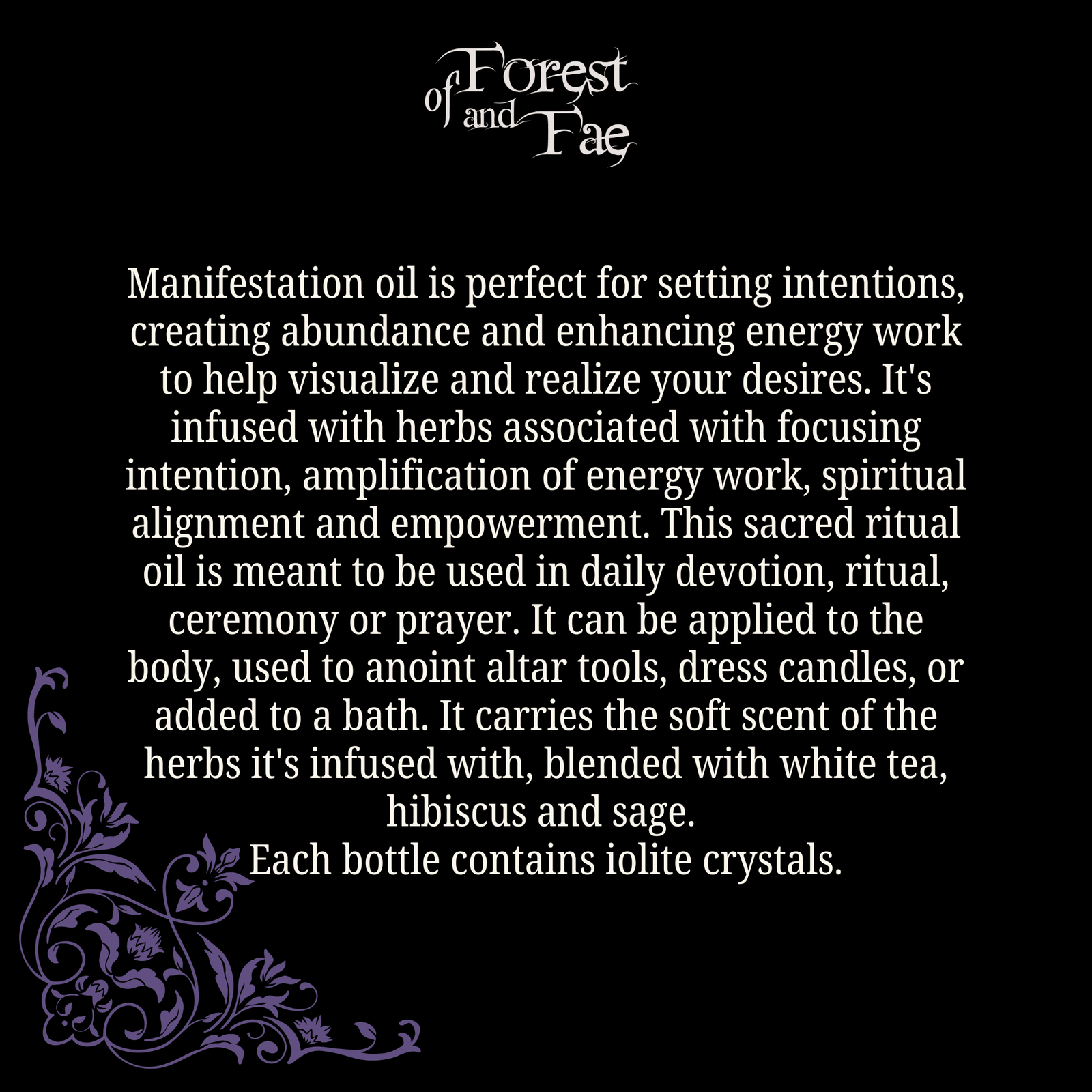 Manifestation Ritual Oil • Altar Oil for Intention Setting