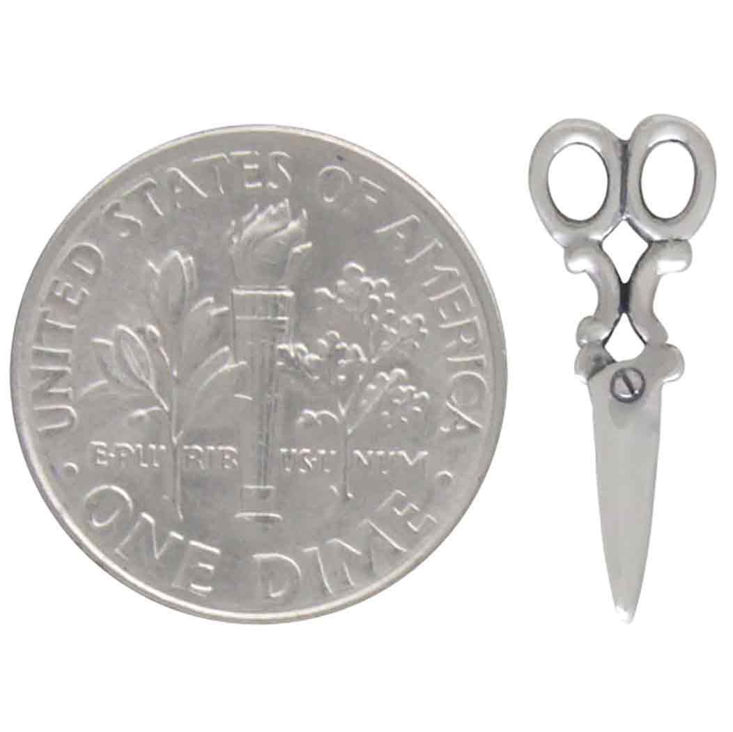 Sterling Silver Scissor Post Earrings 17x7mm