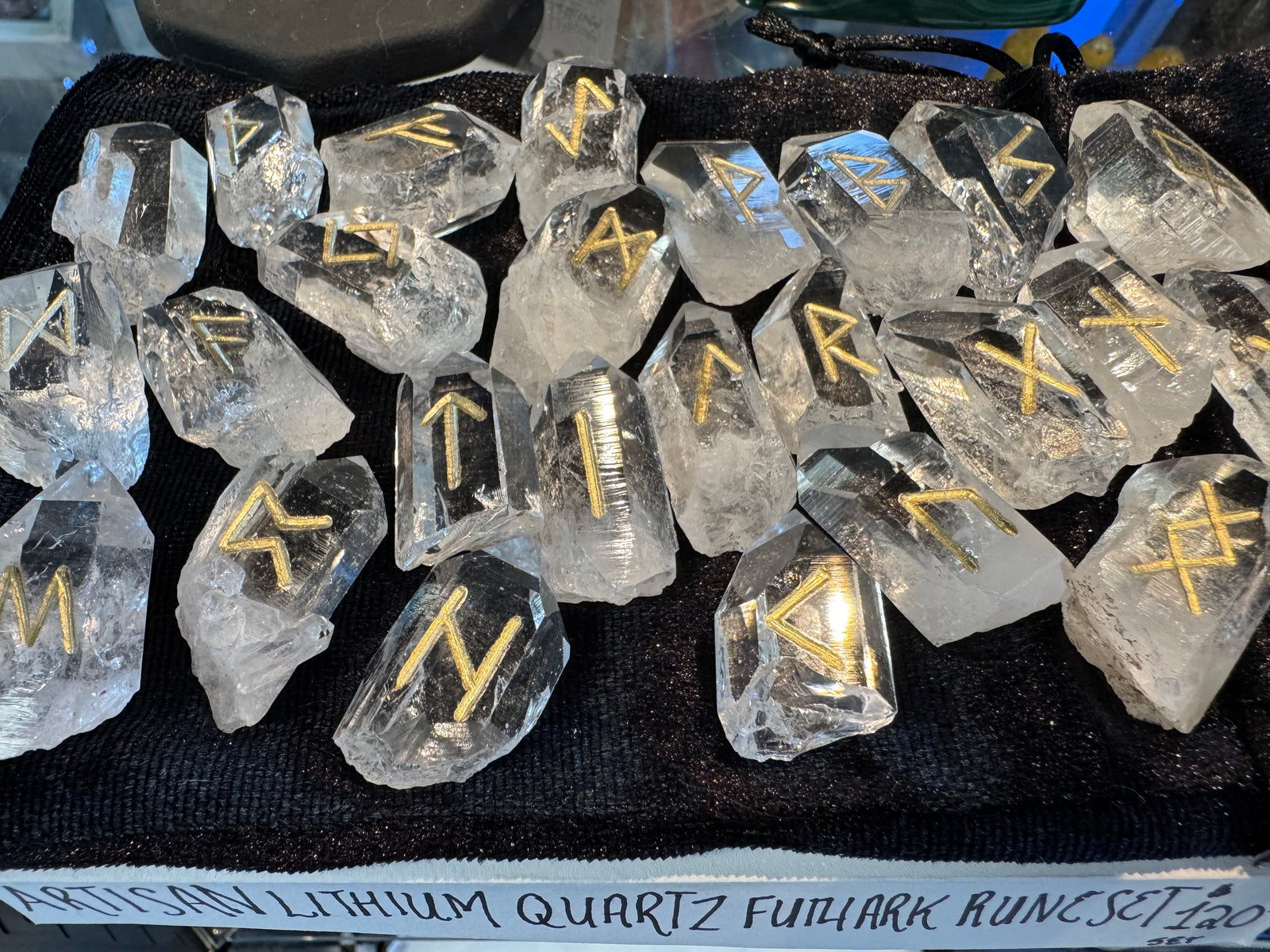 Natural Quartz Points Artisan Runes Set
