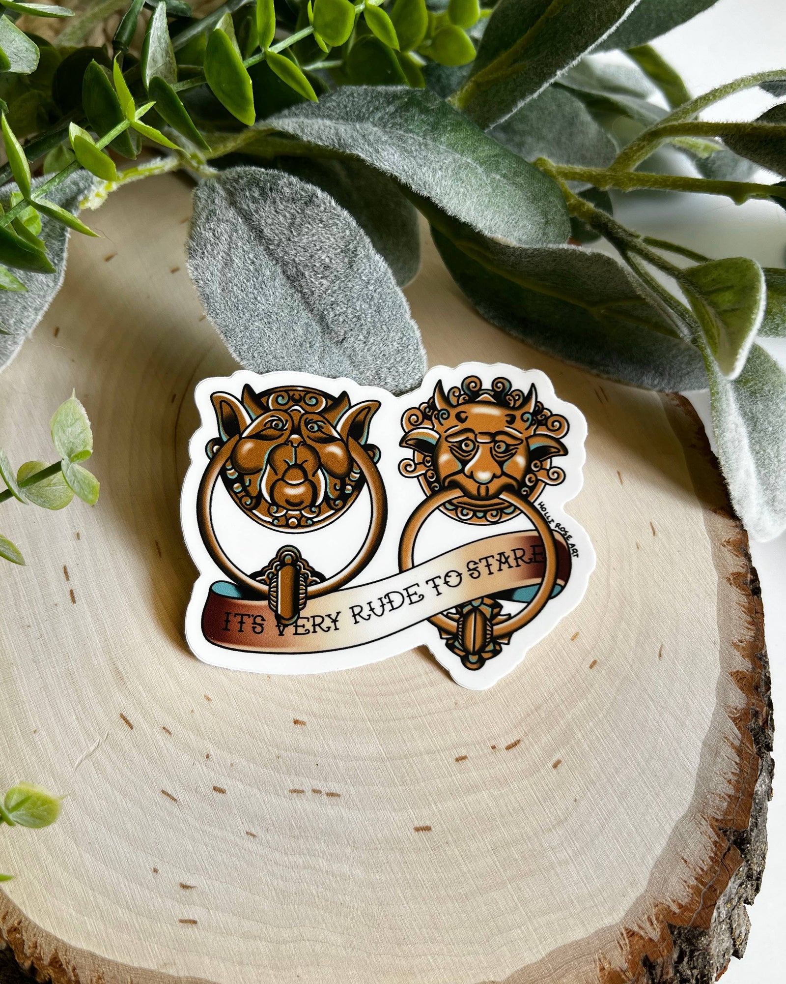 Rude to Stare Doorknockers Labyrinth Sticker