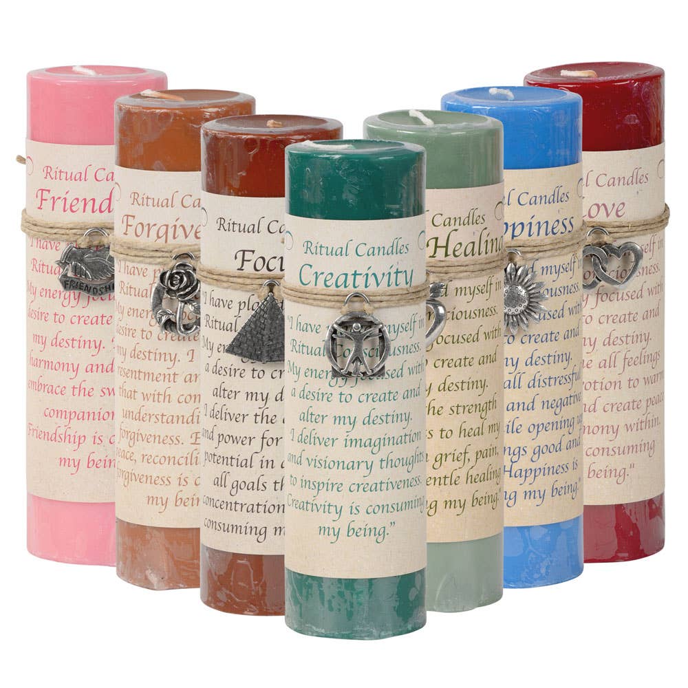 Ritual Pewter Pendant Candle 6"