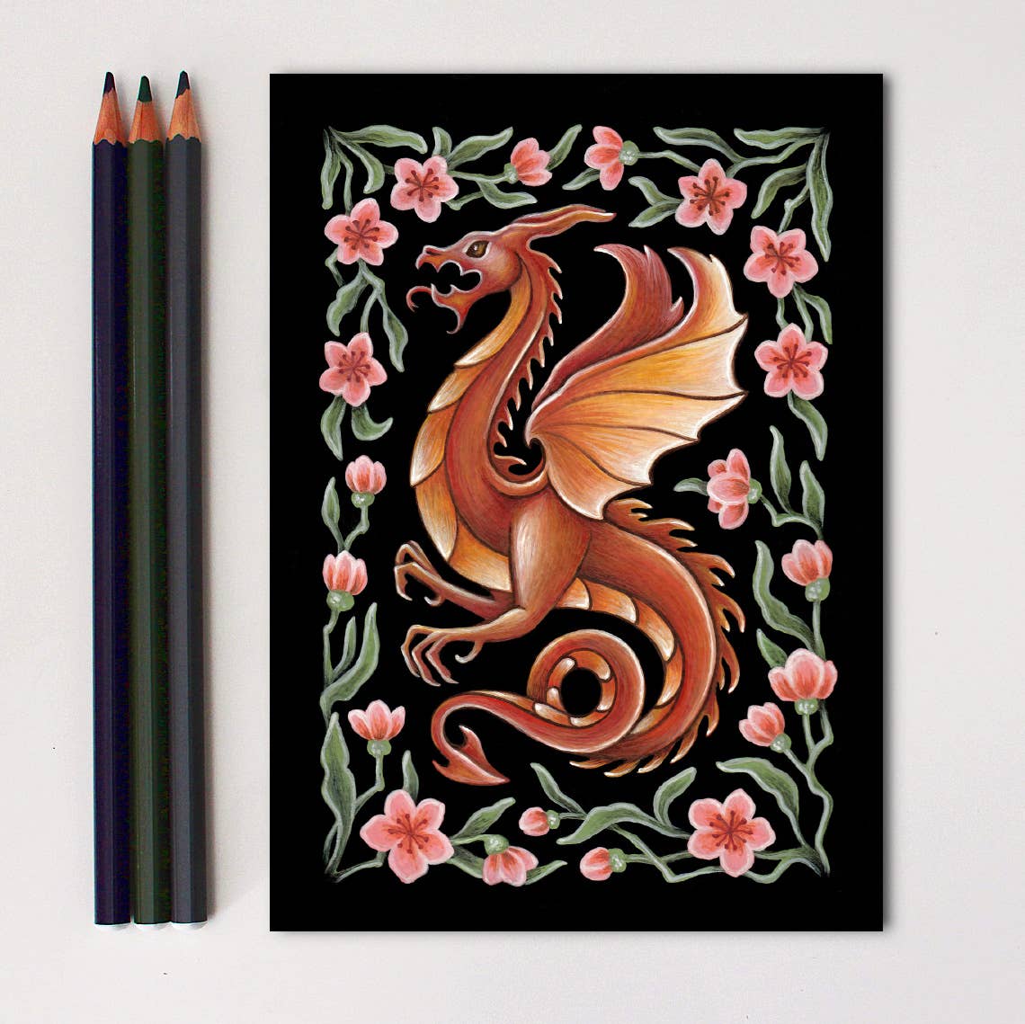 Dragon Art Print Folk Decor Print