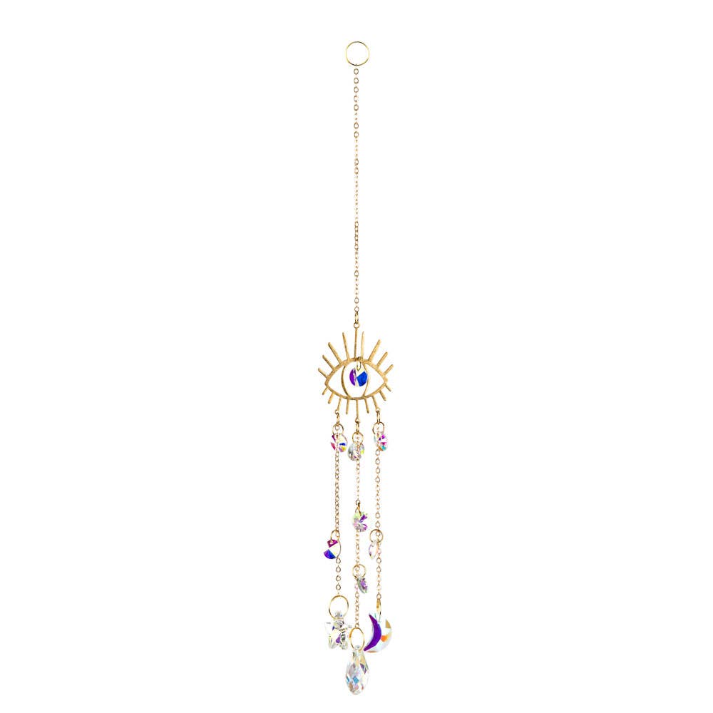Evil Eye Crystal Suncatcher – Protective Spiritual Home Decor