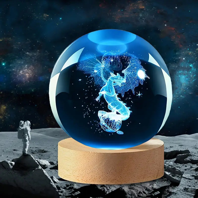 Clear Glass Sphere with Engraved Image