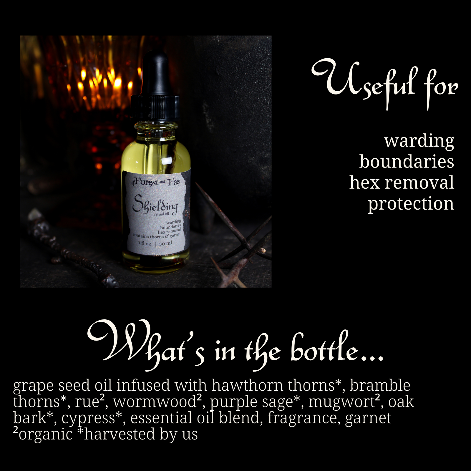 Shielding Ritual Oil • Altar Oil for Warding, Hex Removal