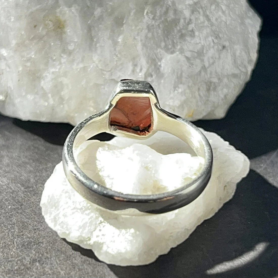 Natural Garnet Sterling Silver Ring