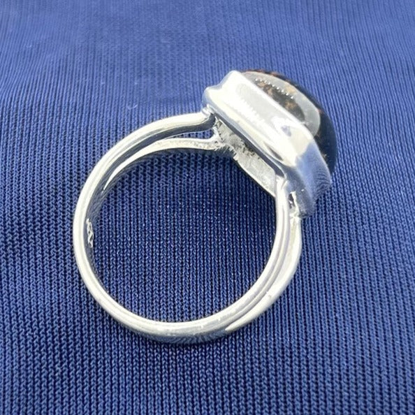 Blue Tiger Eye Sterling Silver Ring