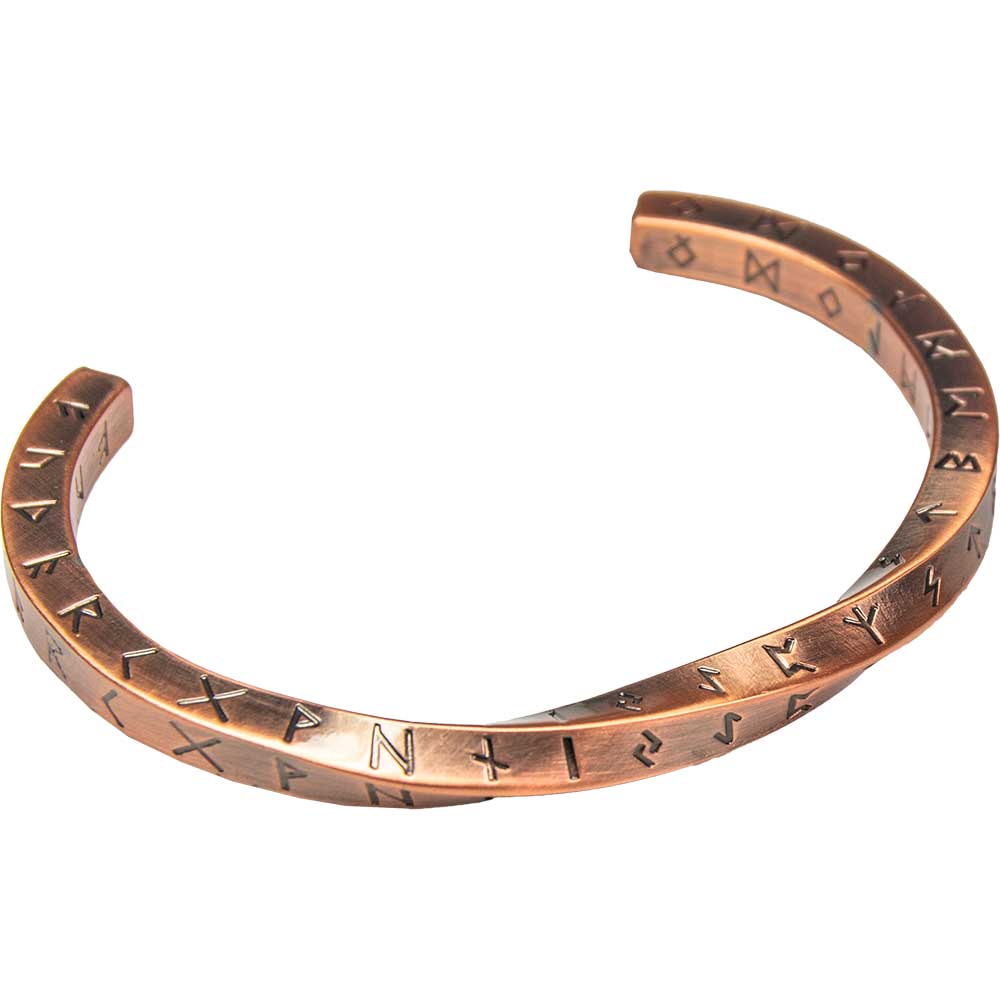 Viking Twist Bracelet with Nordic Runes - Strength & Courage