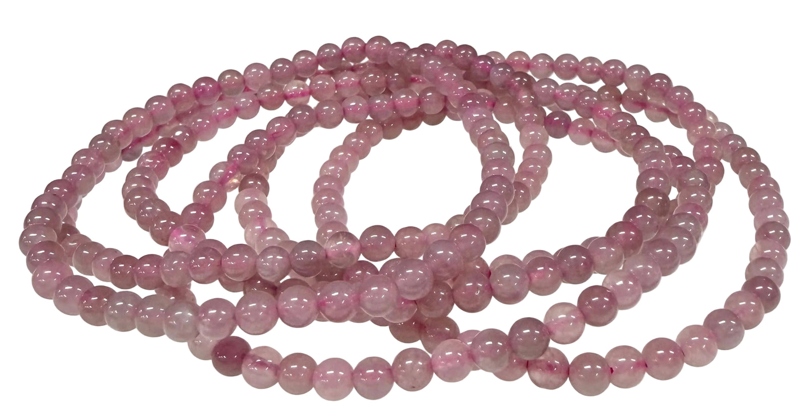 Natural Purple Rose Quartz Stretch Bracelet (4mm, 7.5”)