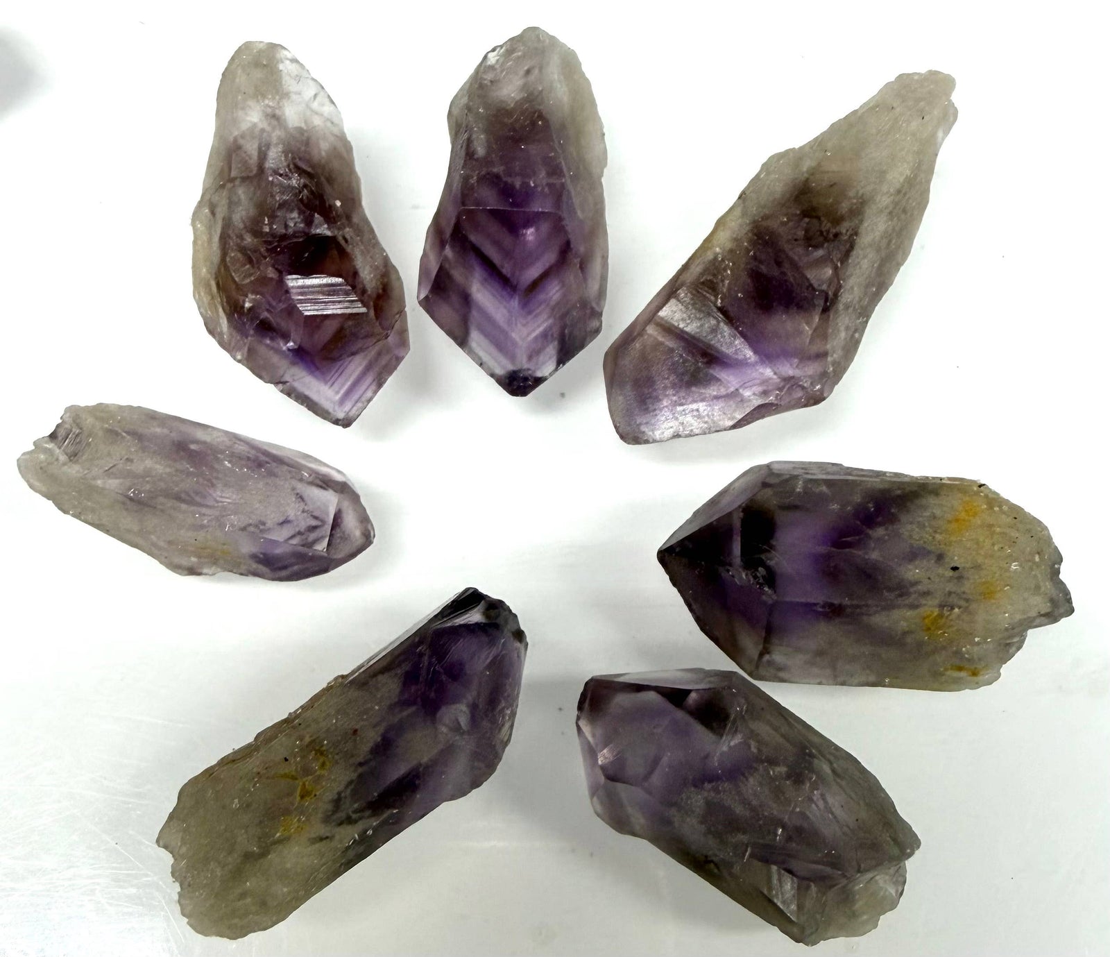 Natural Amethyst Phantom Quartz Crystal Point