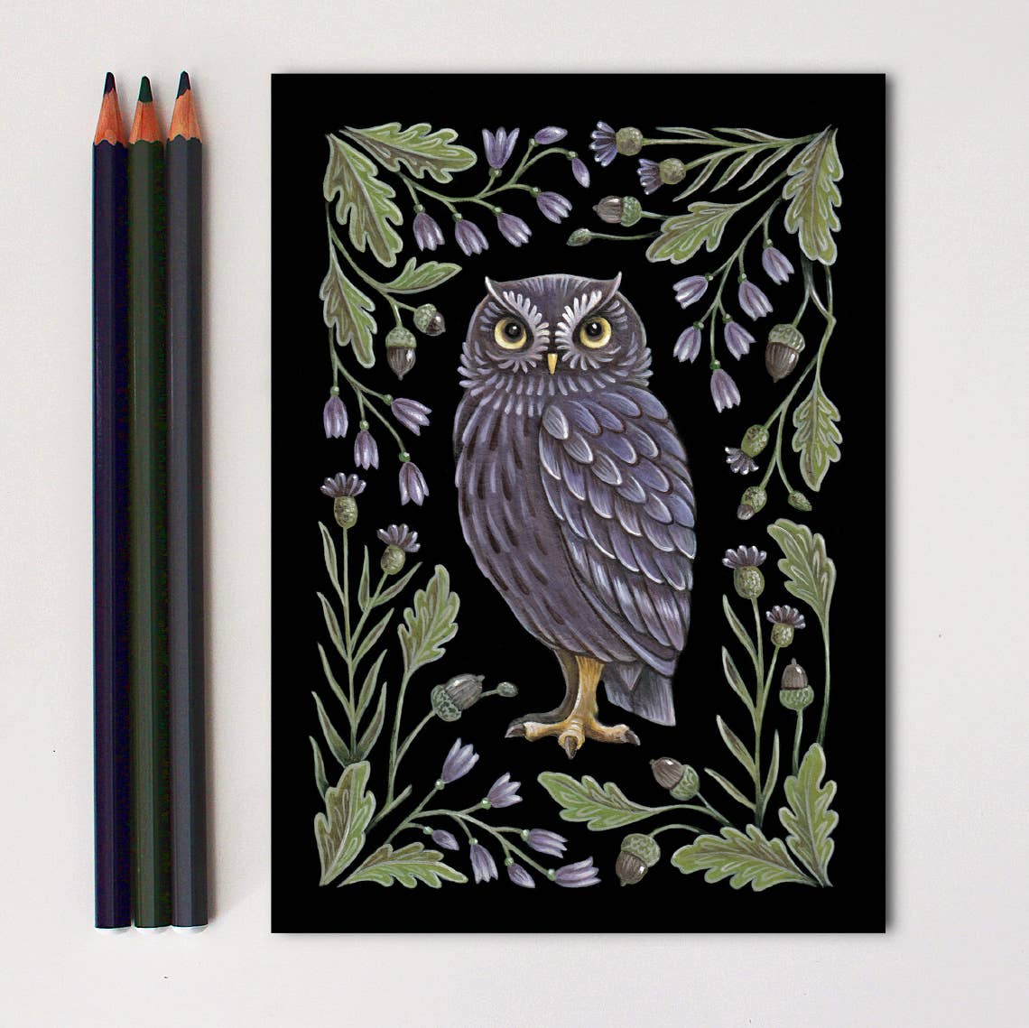 Owl Art Print Folk Decor Print