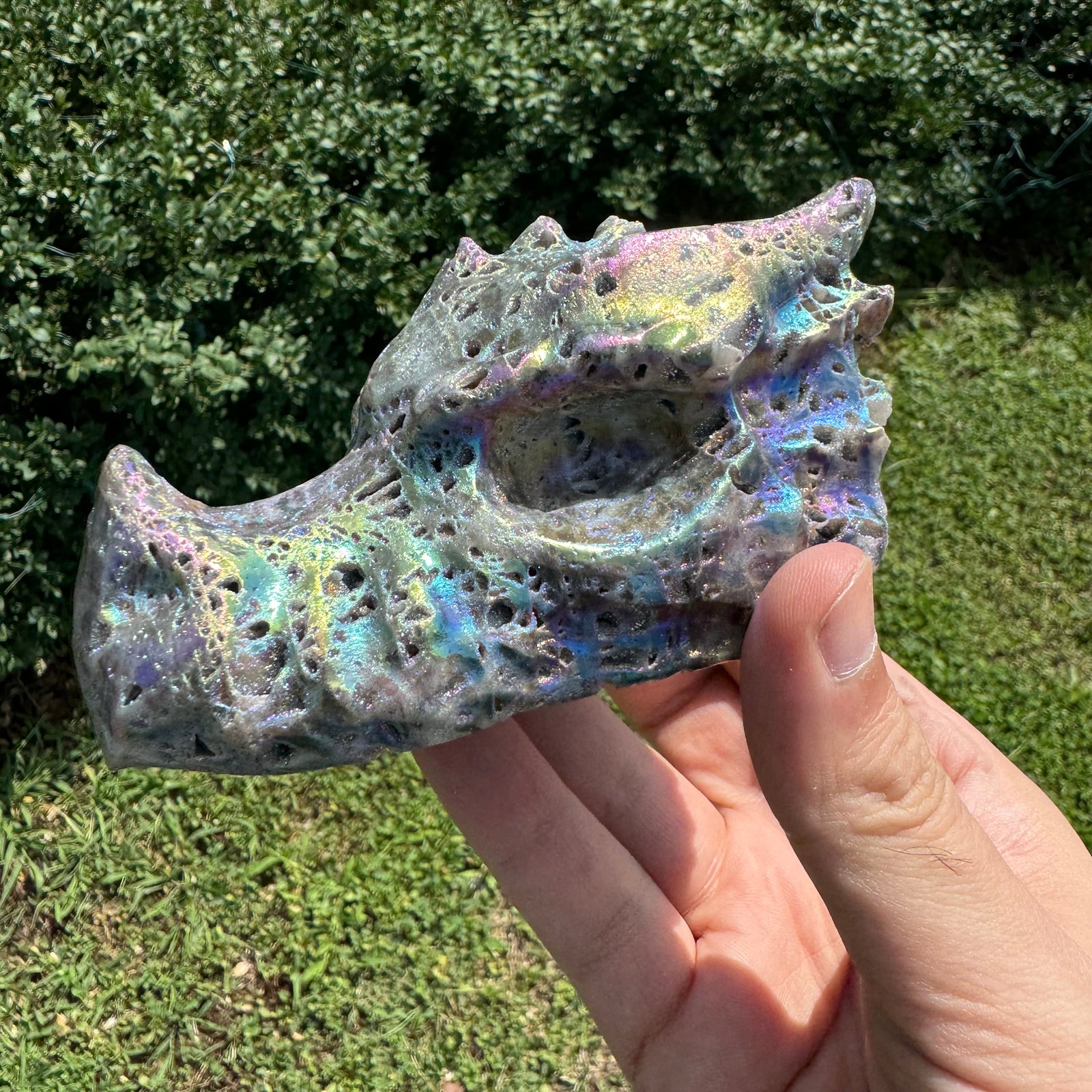 Angel Aura Sphalerite Gemstone Dragon Skull