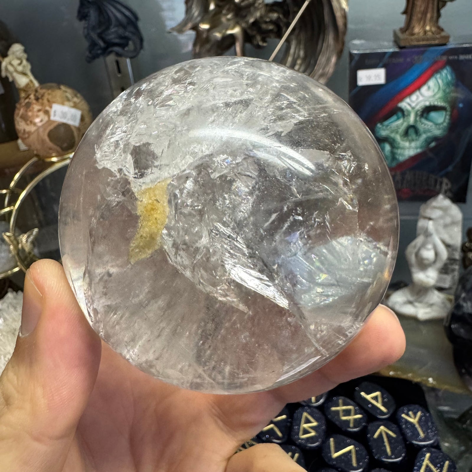 Clear Quartz Sphere 818g – Natural Polished Crystal Ball | Large Transparent Quartz Crystal