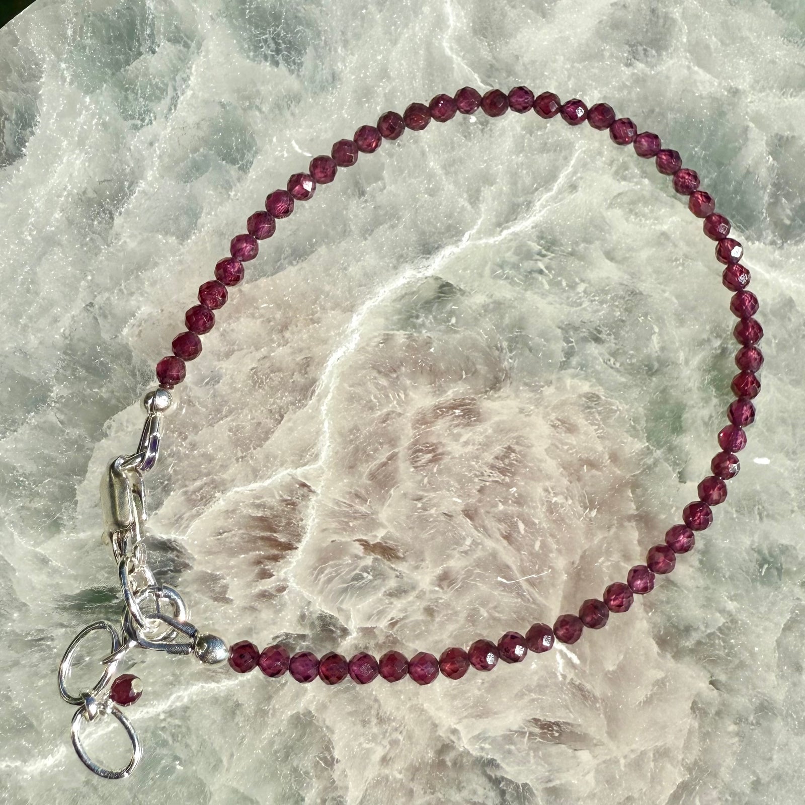 Dainty Faceted Gemstone Bracelet