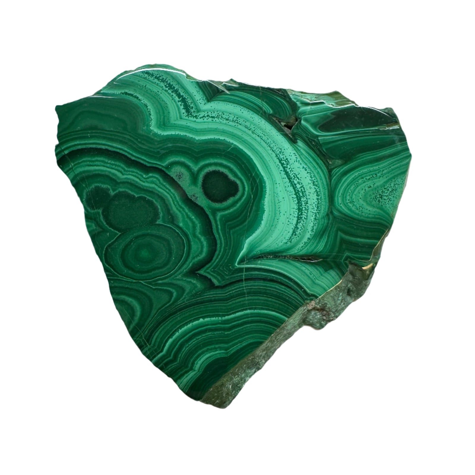 Polished Malachite Slice Specimen | Protection & Confidence
