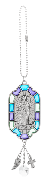 Stained Glass Saint Car Charm