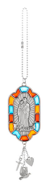 Stained Glass Saint Car Charm