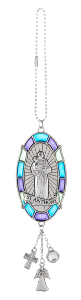 Stained Glass Saint Car Charm