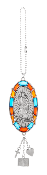 Stained Glass Saint Car Charm