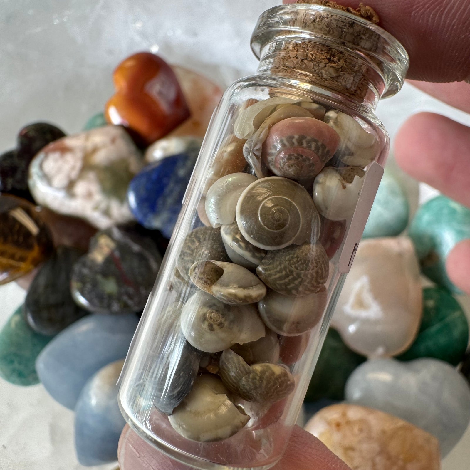 Cast a Stone Gemstone Chips in Glass Bottle | 1.5β Assorted Crystals for Altar, Crafts & Gifts
