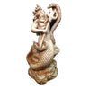Poseidon Ruler of Sea Sitting on Rock Nautical Beach - Antique White Large Mermaid Statue