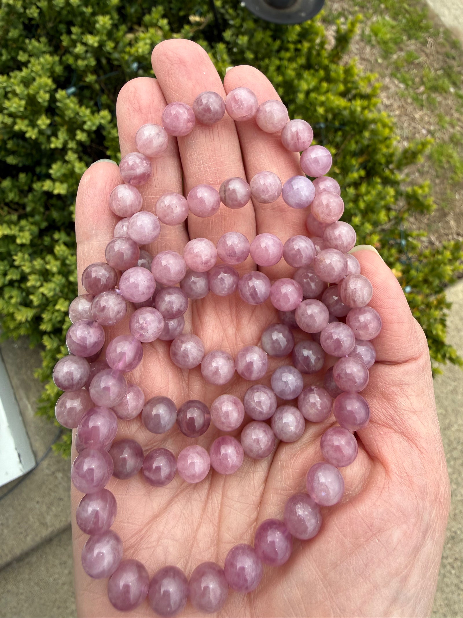Natural Purple Rose Quartz Stretch Bracelet (4mm, 7.5”)