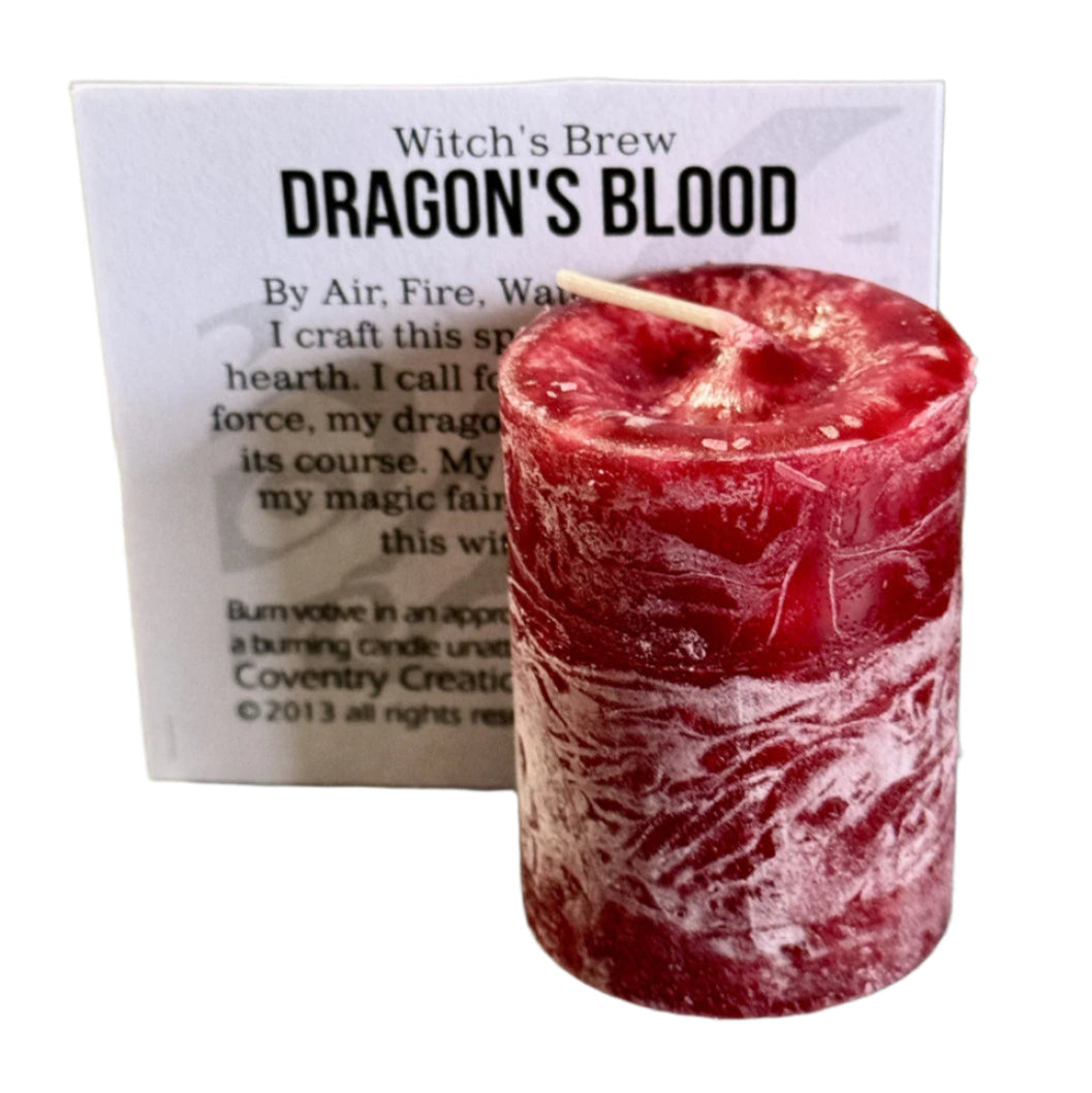 Witch's Brew Dragon's Blood Votive – Boost Spell Power & Energy
