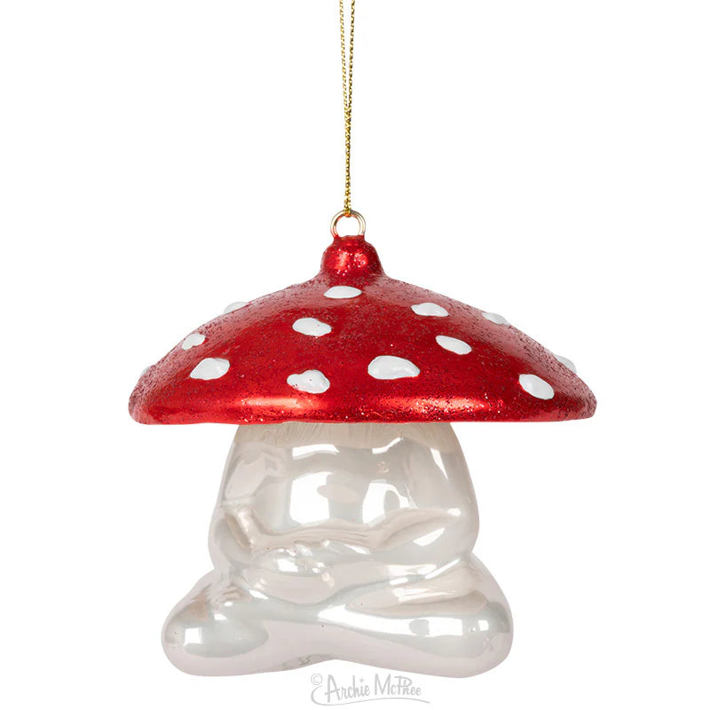 Meditating Mushroom 3" Hand-Blown Glass Ornament