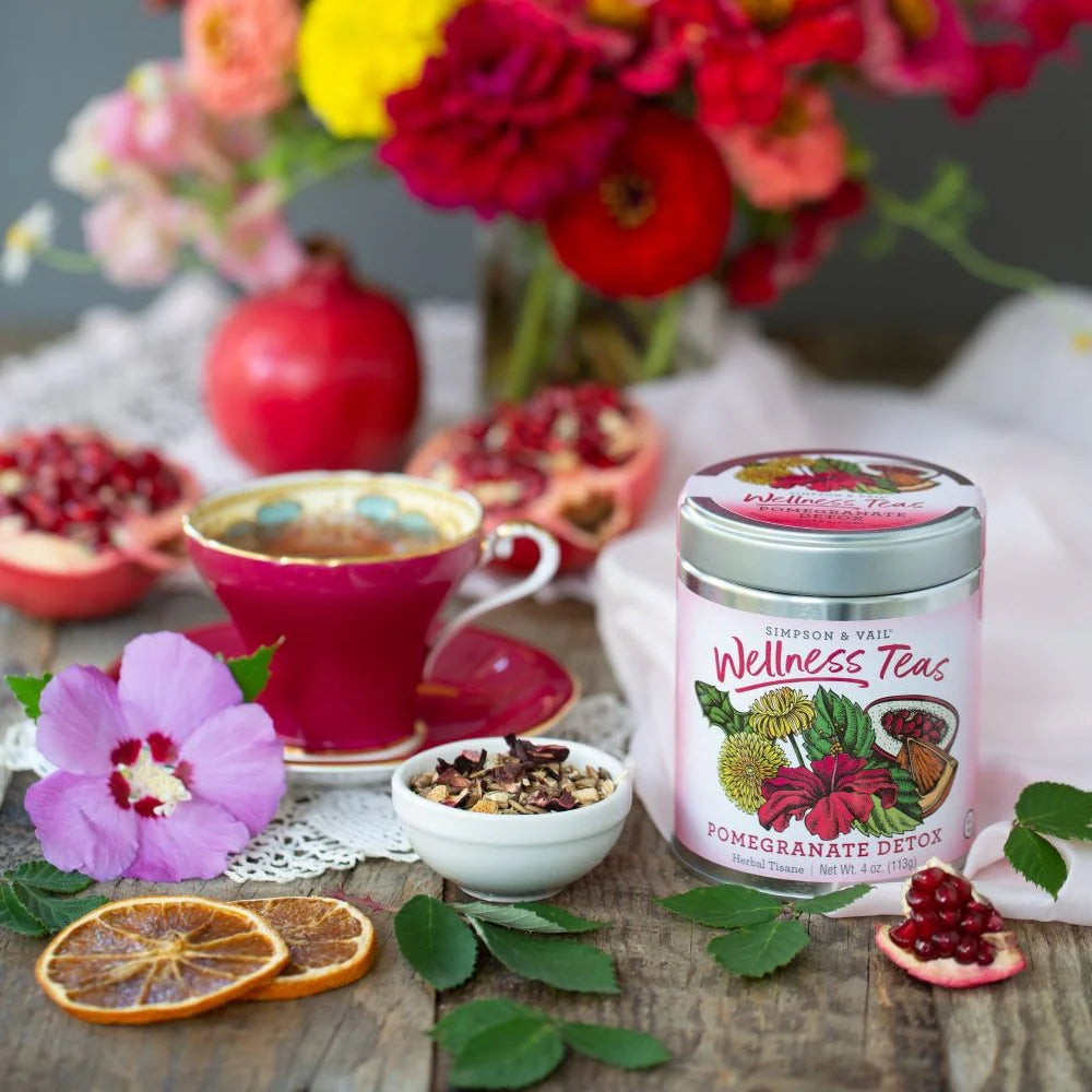 Pomegranate Detox - Herbal Wellness Tea - 4oz Tin