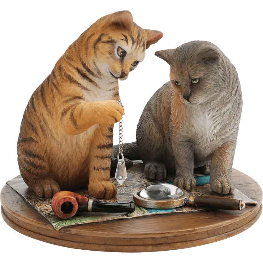 ππΎ Purrlock Holmes Cat Statue by Lisa Parker | Sherlock Cat Decor for Mystery Lovers