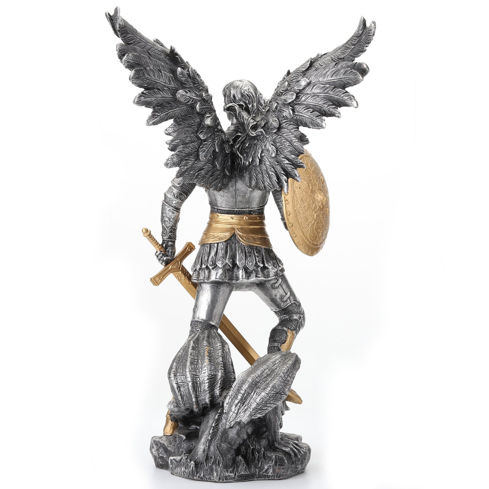 Saint Michael Archangel Statue (Pewter &
Gold)