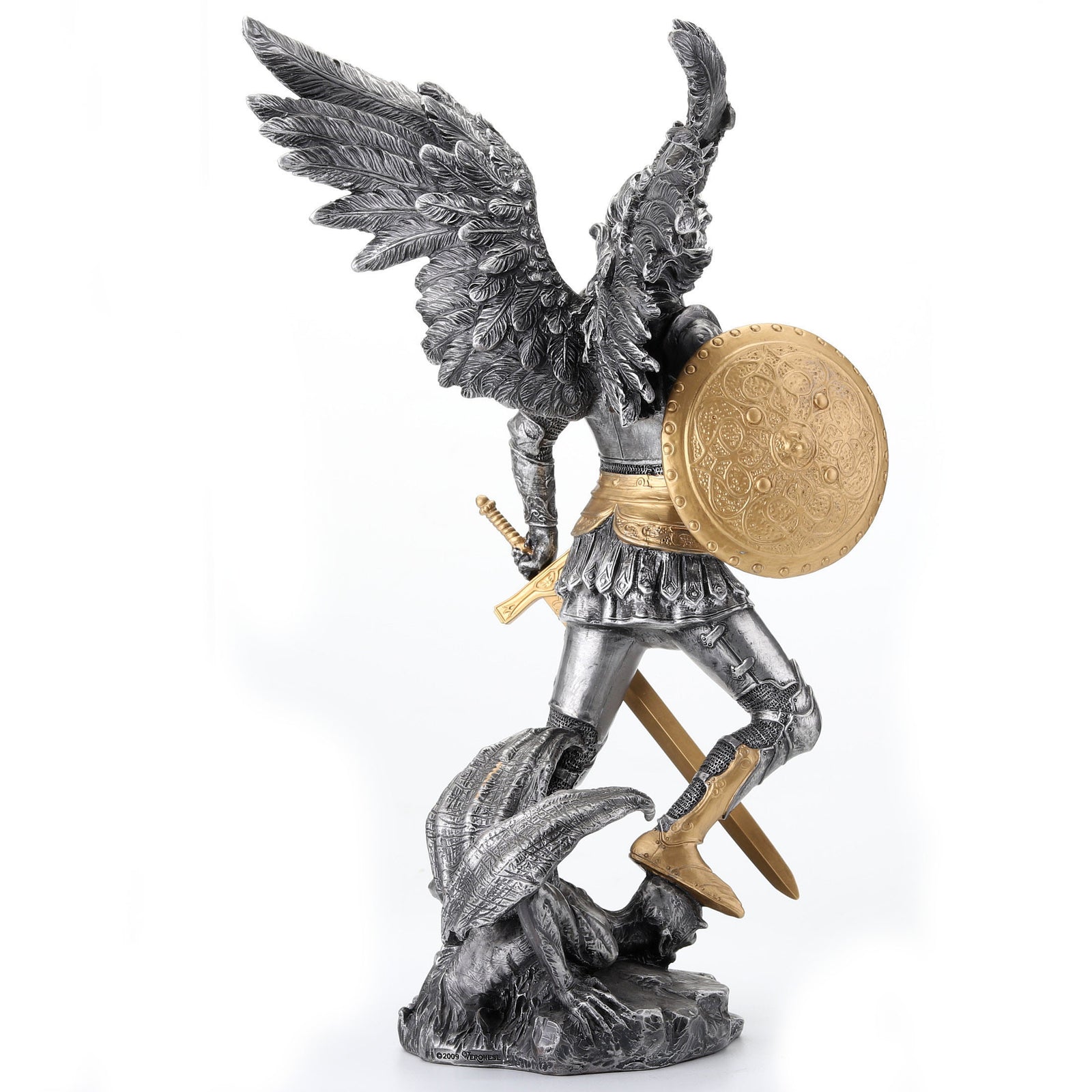 Saint Michael Archangel Statue (Pewter &
Gold)
