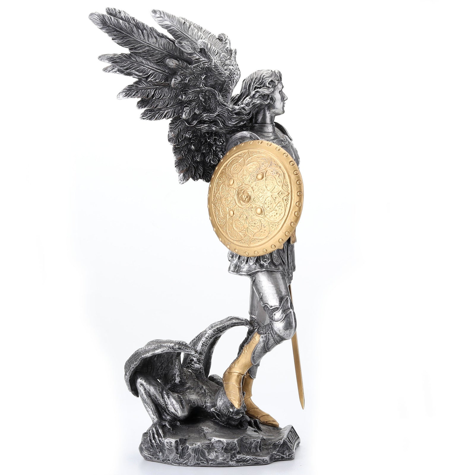 Saint Michael Archangel Statue (Pewter &
Gold)