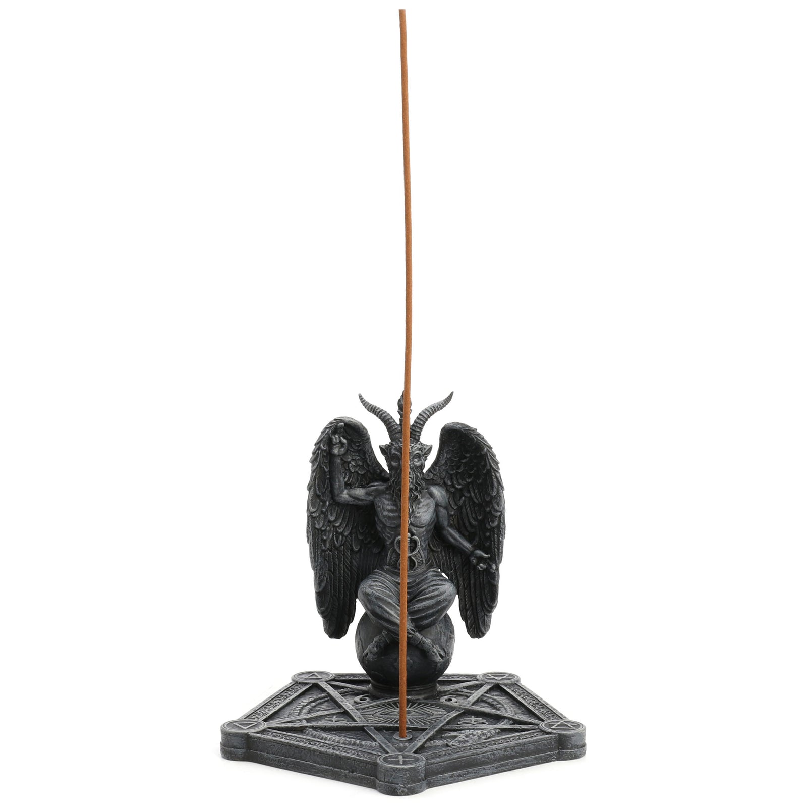Baphomet Incense Stick Burner with Pentagram Base – Gothic Witchy Decor Altar Holder Spiritual Tool