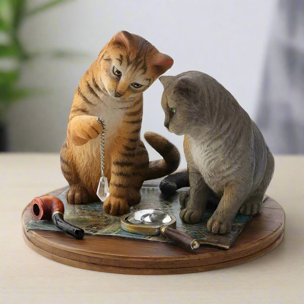 ππΎ Purrlock Holmes Cat Statue by Lisa Parker | Sherlock Cat Decor for Mystery Lovers
