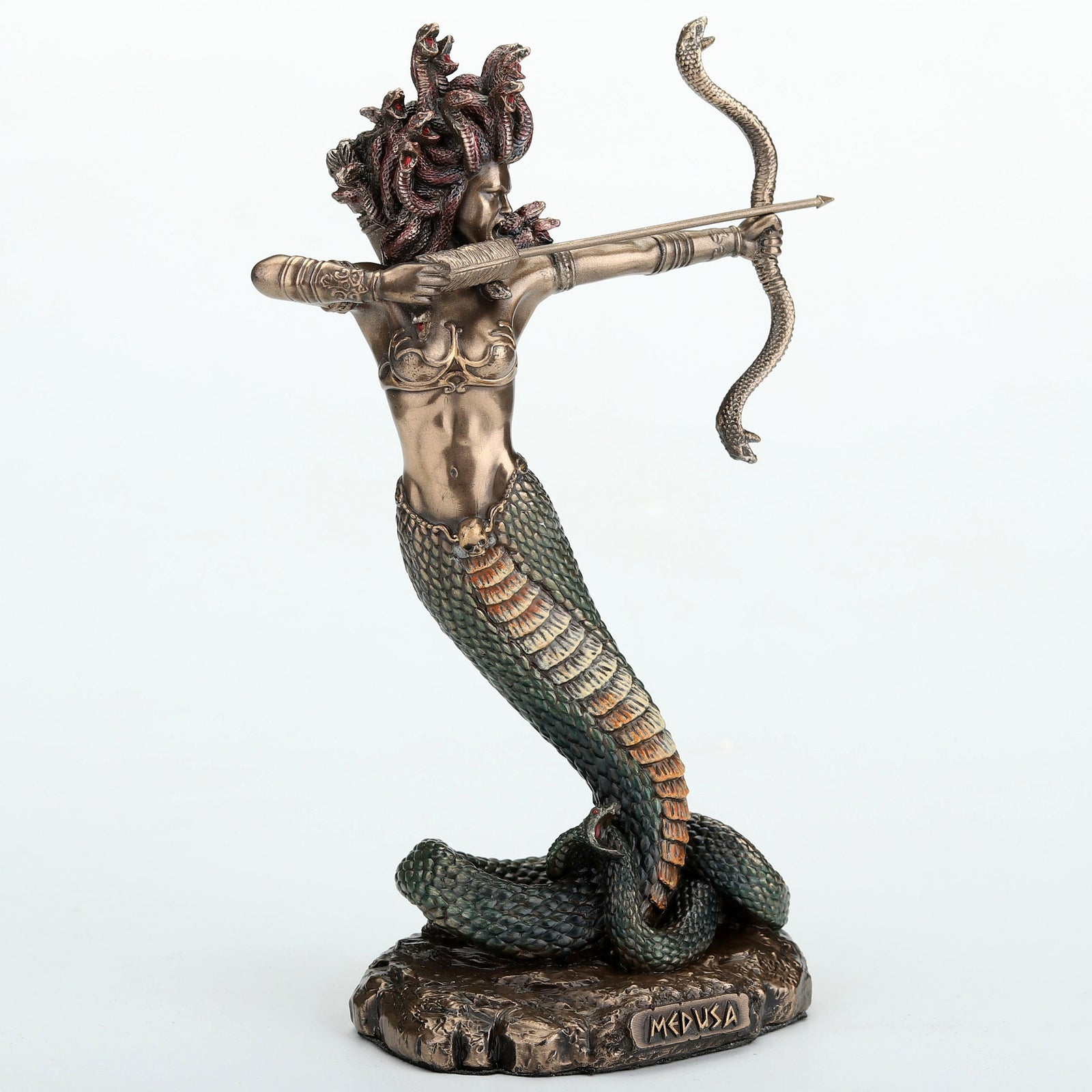 Furious Medusa with a Bow Statue